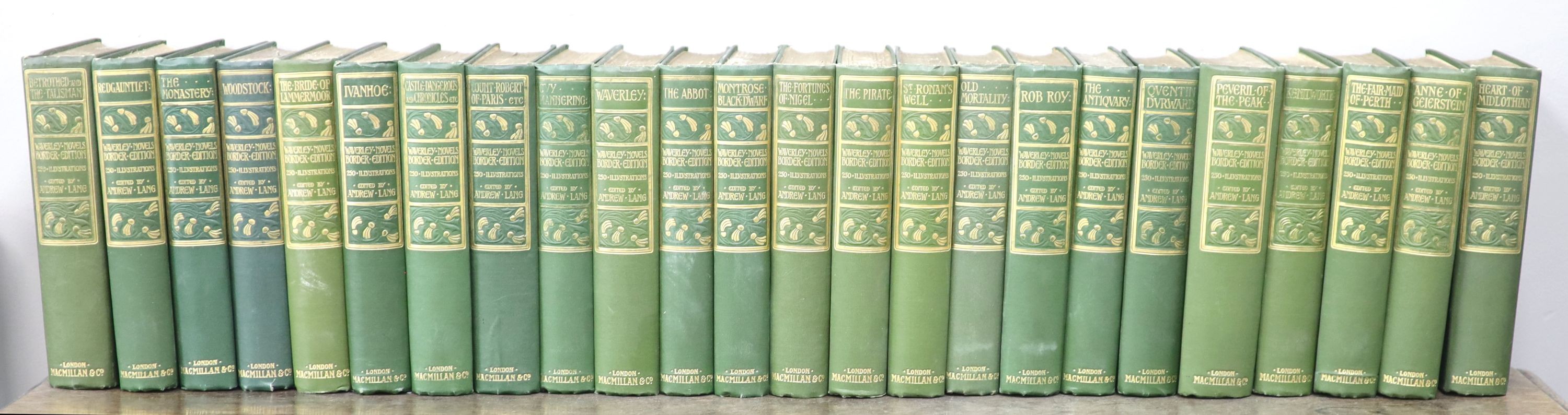 Scott, Walter - Waverley Novels, 24 vols, 8vo, original green cloth gilt, large type border, Macmillan & Co., Ltd., London, 1901-07